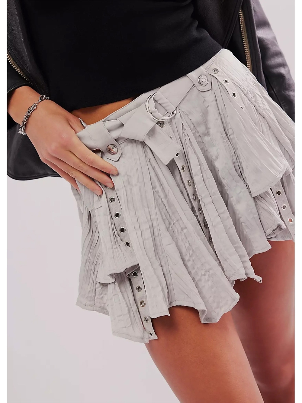 Free People Rue Mini Skirt - Pumice Stone